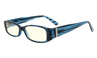 Eyekepper Computer Glasses,UV Protection Reading Glasses with Genuine Austrian Crystals Women,Blue +1.25