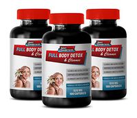 Detox System Cleanse - Full Body Detox and Cleanse - Formula for Men and Women - Burdock Root Milk Thistle - 3 Bottles 300 Capsules