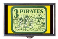 Vintage Condom Tin Pirate Girl Decorative Pill Box