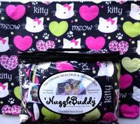 'NUGGLEBUDDY NEW! Microwavable Moist Heat & Aromatherapy Organic Rice Pack Cold Pack. DARLING MEOW FLANNEL for Cat Lovers. UNSCENTED. Great Gift Idea!