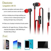 Dastone 3.5mm Noise Isolating Bass In-ear Stereo Earphones Earbuds Headset,headphones with Remote Control & Microphone for Smartphones Tablets Laptops Earphone Andriod IOS (Red)