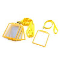 Uxcell Plastic Vertical Business Working ID Badge Card Case, 5-Piece, Yellow