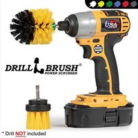 2 Piece Drill Brush Mini Size Long Bristle Medium Stiffness Drill Powered Cleaning Brush Kit for Cleaning Tile, Grout, Shower, Bathtub, and General Purpose Scrubbing by Drillbrush