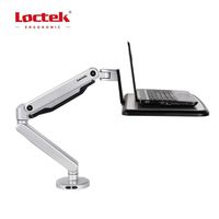 Loctek Standing Mount Sit Stand Arm Workstation Gas Spring Laptop Mount Stand for 10"-17" Notebook, Supports laptop weighting 2.2-15.4 lbs