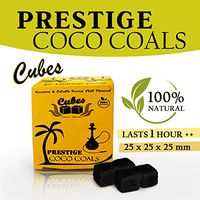 Prestige Bubbles Coco Coals - Coconut Hookah Charcoal | 100% Natural, Odorless & Tasteless | Organic Hookah Charcoal with Large Shisha Cube Shape | 1 KG