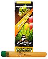 Kingpin Pure Hemp Flavored Wraps (Mango Tango, 1 Pack) with Rolling Paper Depot XL Kewltube