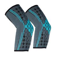 NOOZ Fitness Elbow Brace Compression Support Sleeve - 1 Pair (Teal Hex, Large)