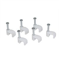 RuiLing 200-Pack 6mm Square Nail-In Cable Clips - Carbon Steel Nails Cable Clips Wire Wall Holder, for Ethernet Cable Coaxial Cable