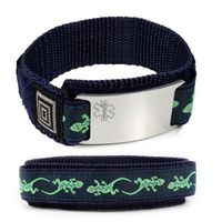 Heart Attack Sport Medical ID Alert Bracelet with Lizard Adjustable Wristband (Hooks and Loops).