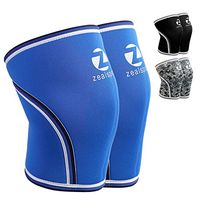 Z ZEALSPOT Knee Sleeves(1 Pair) Compression & Support for Weightlifting, WOD, Squats, Gym, Powerlifting & Crossfit-7mm Strong Neoprene Knee Brace-Both Women & Men,Blue,L