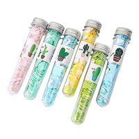 EISHOW 6 Boxes Portable Disposable Paper Soap Foaming Soap Paper Cleaning Washing Hand Travel Paper Slice Sheets Petals Soap Flakes with Storage Tube (Random Color) (Cactus)