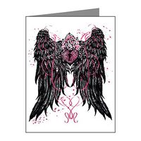 Note Card Heart Locket with Wings