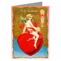 On top of my Heart Vintage Valentines Day note Card