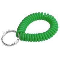 Lucky Line 2" Spiral Wrist Coil with Steel Key Ring, Flexible Wrist Band Key Chain Bracelet, Stretches to 12", Green, 1 PK (410401)