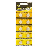 Exell 1.5-Volt Alkaline Watch Cell Battery, EB-L1130, 200 Milliamp Hours, 10-Pack Replaces AG10 389 LR54