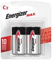 Energizer Max C Batteries, Premium Alkaline C Cell Batteries (2 Battery Count)