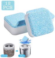 CHARMINER Solid Washing Machine Cleaner, Effervescent Tablet Washer Cleaner, Decontamination Cleaning Detergent with Triple Decontamination for Washer Bath Room Kitchen (12PCS)