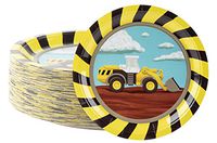 Disposable Plates - 80-Count Paper Plates, Construction Party Supplies for Appetizer, Lunch, Dinner, and Dessert, 9 x 9 Inches