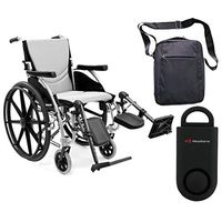 Karman S-Ergo 115 Ultra Lightweight Ergonomic Wheelchair | Seat Size 18" X 17" | Upgraded to Elevating Legrests | Fixed Wheels & Mag Wheels in Silver & Free Black Safety Alarm!