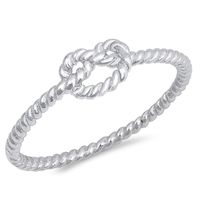 High Polish Rope Twist Infinity Love Knot .925 Sterling Silver Ring Size 6