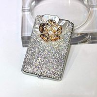 NACHEN Crystal Creative Diamond Ladies Cigarette Case Stick Drill Rhinestone Ultra Thin Metal Portable Trumpet Love Hi Cigarette Case