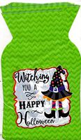 20 Pieces, Cello Treat Bags with Ties, Halloween, "Witching You A Happy Halloween", Clear 5" x 9"