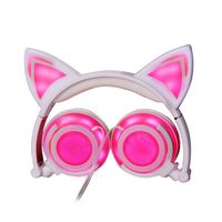 dalina General Stereo Rechargeable Headset Cat Ear LED Foldable Glowing Headphone Bluetooth Headsets