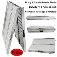 7ft 600lbs Heavy Duty Multi Folding Mobility Wheelchair Scooter Threshold Ramp Portable Aluminum, Convenient for Storage and Portability
