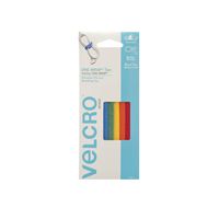 VELCRO Brand ONE-WRAP Ties | Cable Management, Wires & Cords | Self Gripping Cable Ties, Reusable | 5 Ct -  8" x 1/2" | Multi-color