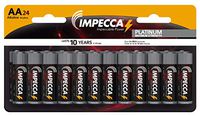 IMPECCA All Purpose Alkaline AA Batteries- Platinum Series |High Performance| Long Lasting Shelf Life| Leak Resistant| (24 Pack)