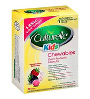 Culturelle Kids Daily Probiotic Chewable Dietary Supplement | Helps Support Kids’ Immune & Digestive Systems | For Children Age 3+ | #1 Pediatrician Recommended Brand, 60 Chewable Tablets