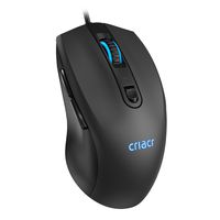 Criacr Wired Optical Mouse, Backlit USB Computer Mouse, Ergonomic Plug-and-Play Mice with 3200 DPI, 4 Adjustable Levels, 7-Color Breathing LED Light, 6 Buttons for PC, Desktop, Laptop