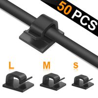 50pcs Adhesive Cable Clips, Wire Clips,Car Cable Organizer,Cable Holder,Cable Wire Management,Cable Holder for Car,Office and Home（Included S Size M Size and L Size Cable Clips）