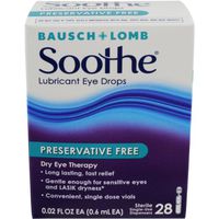 Bausch & Lomb Soothe Lubricant Eye Drops,Single Use Dispensers,28 Count