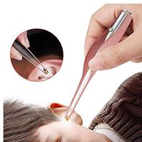 Amandaus Cute Ear Pick Ear Wax Remove LED Flashlight Baby Ear Pick Cleaner Tweezer Ears Care Tool (Rose Gold)