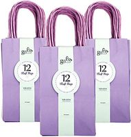 Gift Expressions Paper Gift Bags, 36 Count, Lavender Kraft Paper Bags, 5.25” x 8.5” x 3.5", 100% Recycled, Thick & Durable Eco Friendly Paper Bags with Handles, Goodie Bags, Party Bags