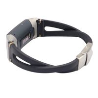 Aurorax Women and Mens Fashion Replacement Leather Wristband Band Strap for Fitbit Charge 3 (Black)