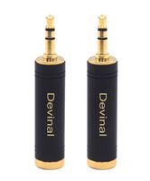 1/4" to 1/8 Headphone Pure Copper adapter, quarter inch to 3.5mm Stereo Converter, 6.35mm Jack to 3.5mm Plug Earphone Amp adapter, TRS to mini Jack Gold Plated 2 pack by Devinal