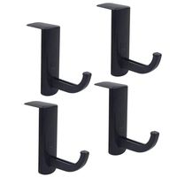 Teydhao 4pcs Black Earphone Hooks Universal Hooks & Hangers Earphone Special Hook Earphone Bracket Headphone Bracket Computer Monitor Storage Rack Hook Cubicle Hooks