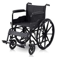 NADAENW Thickened Steel Wheelchair Portable Folding Transport Travel Chair Manual Attendant Propelled Wheelchairs Pp Integrated Wheel