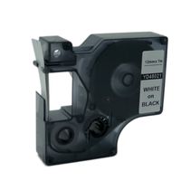 QPMY 1 Pack Compatible for DYMO D1 Standard Label Tape 1/2" x 23' 12mm x 7m (White on Black 45021)