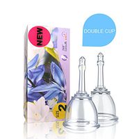 Victoria's Love Menstrual Cup Double - 100% Safe Hypoallergenic Medical Silicone Lady Cup - A Perfect Feminine Alternative to Sanitary Napkins or Tampons (Small)