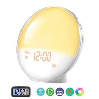 Prismtec Sunrise Alarm Clock, Smart Wake Up Light APP Controllable, 4 Alarms FM Radio Clock, Natural Sounds, 7 Colors, Sleep Aid, Night Light