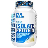 Evlution Nutrition 100% Isolate, Whey Isolate Protein Powder, 25 G of Fast Absorbing Protein, No Sugar Added, Low-Carb, Gluten-Free (Vanilla Ice Cream, 1.6 LB)