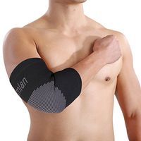 Mumian 2PCS Elbow Compression Sleeve Support and Brace for Tendonitis, Arthritis, Tennis, Golf, Basketball, Sports, Weightlifting, Joint Pain Relief, Injury Recovery A21 (Black, M)