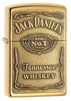 Zippo 254BJD.428 Jack Daniel's Tennessee Whiskey Emblem Pocket Lighter, High Polish Brass