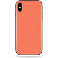MightySkins Skin Compatible with Apple iPhone X - Solid Salmon | Protective, Durable, and Unique Vinyl Decal wrap Cover | Easy to Apply, Remove, and Change Styles | Made in The USA