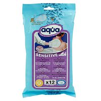Cleanis No Rinse Sensitive Aqua Wash Gloves - Medical Grade Pre-Moistened wash Glove - No Water, Soap, rinsing or Drying Necessary - All Types of Skin - Hypoallergenic - Pouch of 12 Gloves