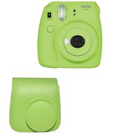 Fujifilm Instax Mini 9 Instant Camera with Instax Groovy Camera Case (Lime Green)