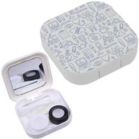 Portable Contact Lens Case Box Travel Kit Mirror + Bottle + Tweezers Container Holder [ Medicine Health Design ]